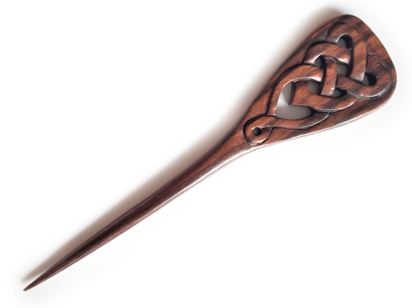 Haarnadel 'Conic' aus Holz, L 18,5 cm, B 4,5 cm, H 0,7 cm