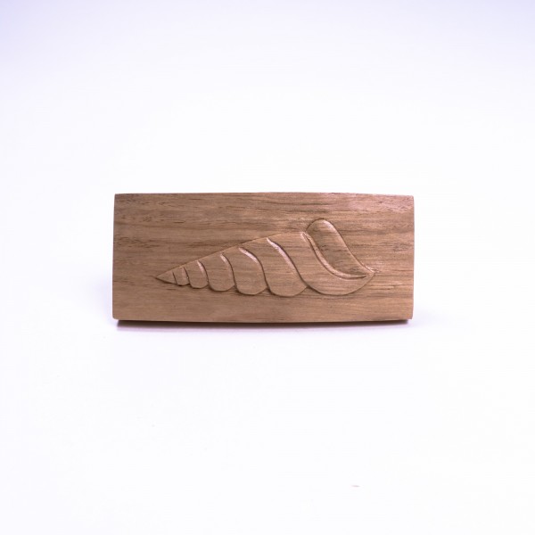Handbürste "Schneckenmuschel" aus Mahagoniholz, L 10 cm, B 4 cm, H 3 cm