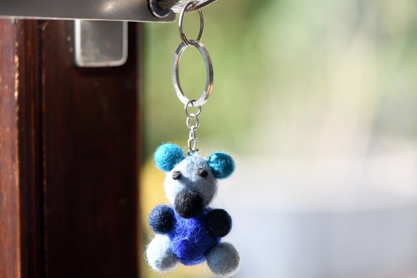 Schlüsselanhänger 'Panda Bär', aus Filz, multicolor