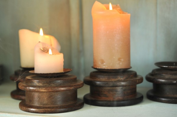 Kerzenständer aus Holz, Unikate, Ø 11 cm, H 7 cm