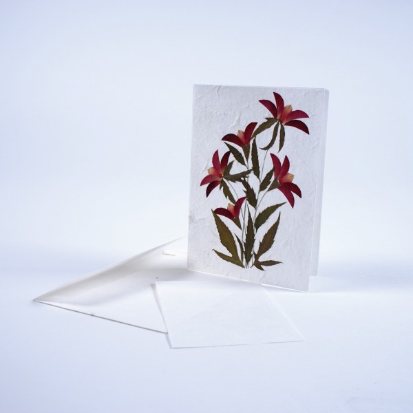 Blumenkarte, mit Umschlag, B 12,5 cm, H 18 cm