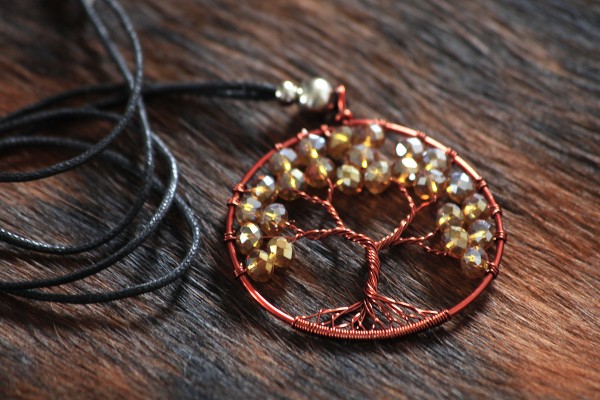 Halskette "Chintamani", braun, Ø 6,5 cm, L 50 cm