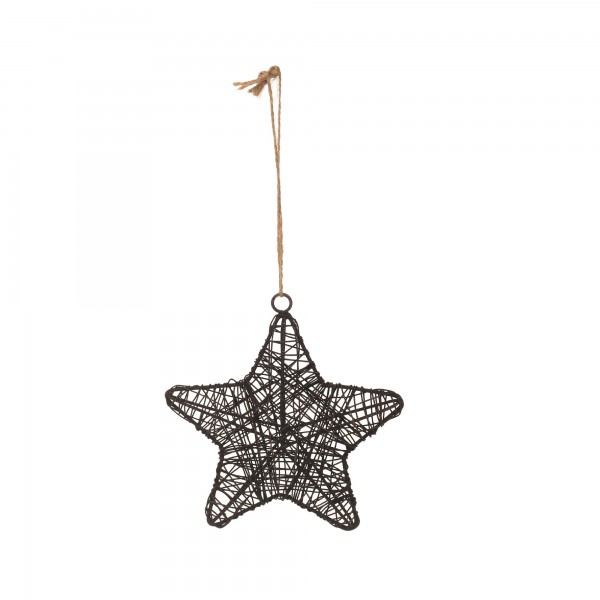 Baumanhänger 'Stern' aus Draht, antik-braun