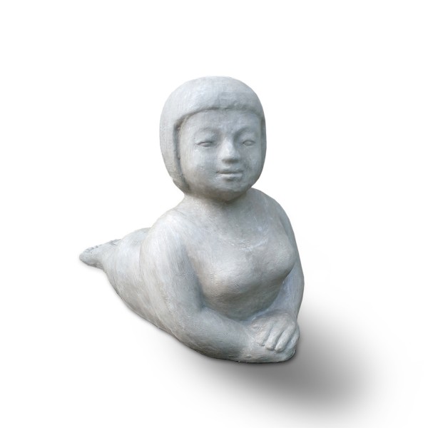 Zementfigur 'Yoga Lady', grau, H 40 cm, B 55 cm, T 30 cm