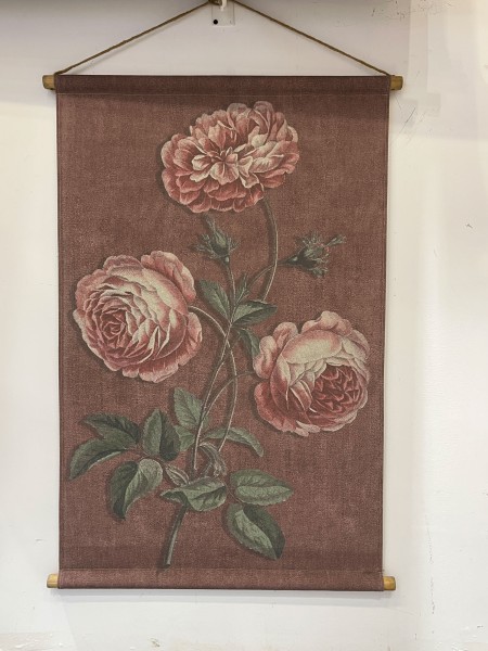 Rollbild '3 Rosen', auf Leinwand, B 65 cm, H 95 cm