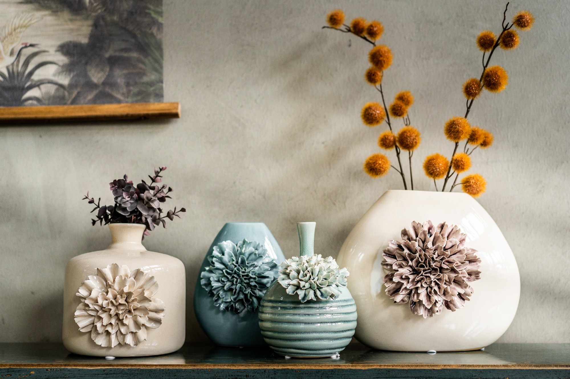 Vase \'Dianthus Caeruleus\', türkis, L 16 cm, B 15 cm, H 20 cm von fischer\'s  lagerhaus