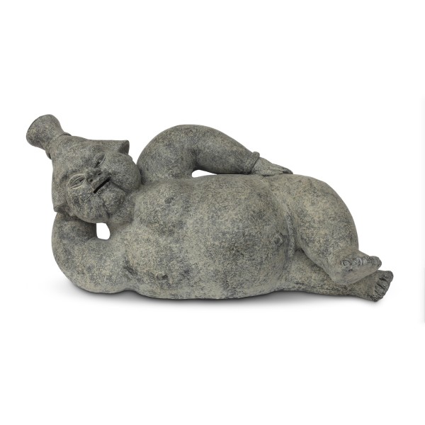 Skulptur 'Sumo Ringer', grau, B 50 cm, H 32 cm, L 29 cm