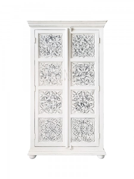 Schrank 'Rajola' mit 2 Türen, antik-weiß, B 96 cm, H 167 cm, T 40 cm