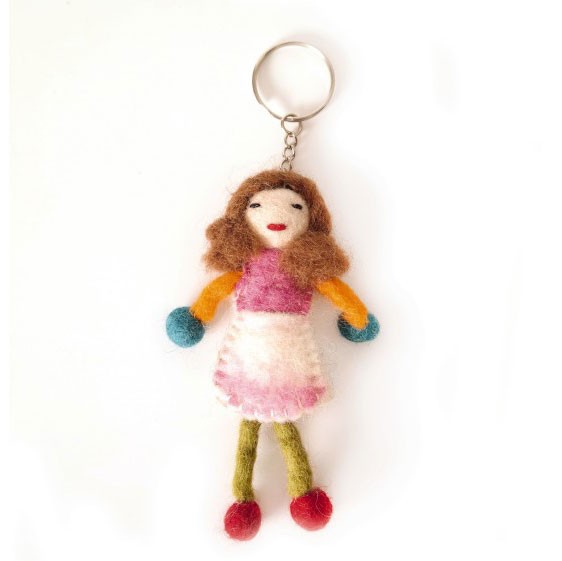 Schlüsselanhänger 'Puppe Bela', aus Filz, multicolor