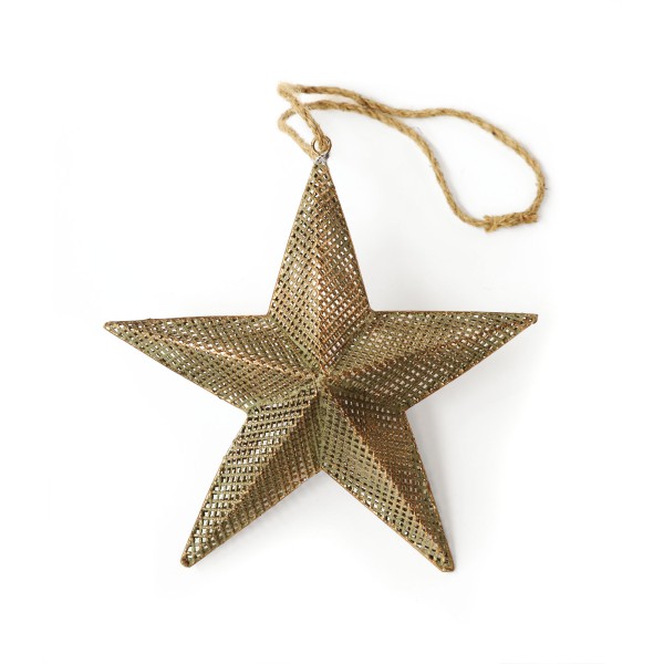 Anhänger 'Stern' aus Metall, antik gold, Ø 30 cm, L 9 cm