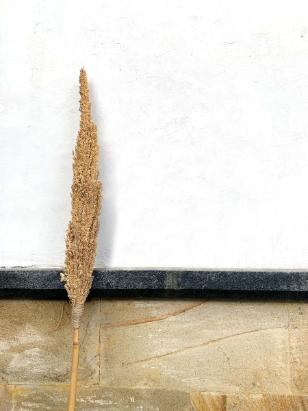 Bambus-Stab mit Trockenblumen, natur, H 180 cm, Ø 7 cm