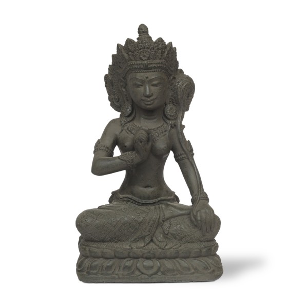Skulptur 'Göttin Shri sitzend', H 45 cm, B 25 cm, L 18 cm
