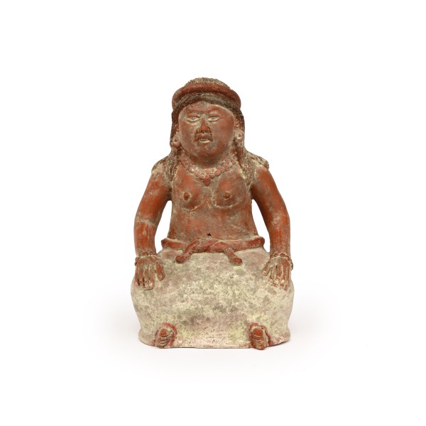 Terrakotta-Figur 'Totonaca', IV, sitzend, handbemalt, H 25 cm, L 15 cm, B 12 cm