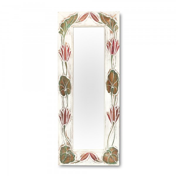 Spiegel 'Flower', weiß gekälkt, T 3 cm, B 40 cm, H 100 cm