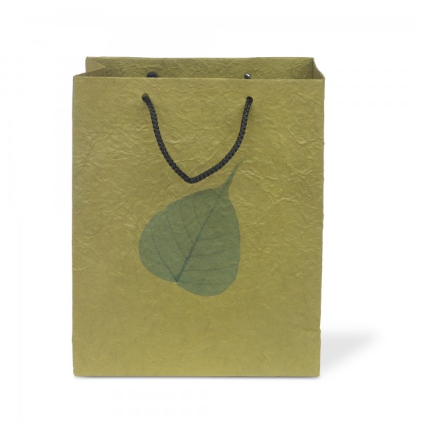 Tasche Bodhi Blatt, oliv, T 10 cm, B 25 cm, H 30 cm