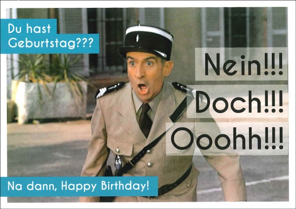Postkarte 'Geburtstag - Nein!!! Doch!!! Ooohh!!!'