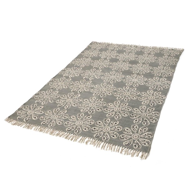 Teppich 'Pranav', grau, weiß, B 200 cm, L 140 cm