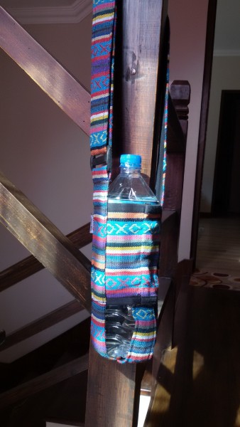 Flaschenhalter Nepalstyle 'Timmins', türkis, blau, Ø 8 cm, H 20 cm