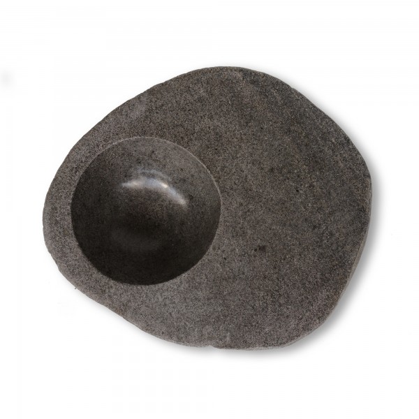 Natursteinschale, T ca. 35 cm, B ca. 35 cm, H 12 cm