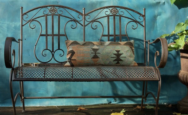 Gartenbank 'Patrice' aus Metall, antik-braun, B 113 cm, H 95 cm, T 52 cm
