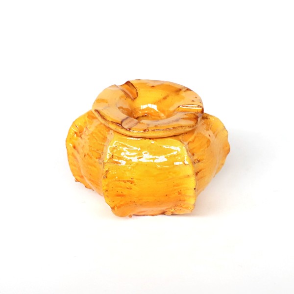 Keramik Aschenbecher gelb, Ø 12 cm, H 9 cm