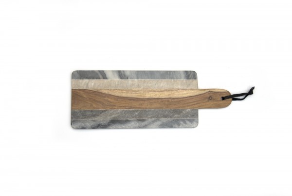 Schneidebrett 'Goyal', aus Marmor und Holz, B 42 cm, L 15 cm, H 1 cm