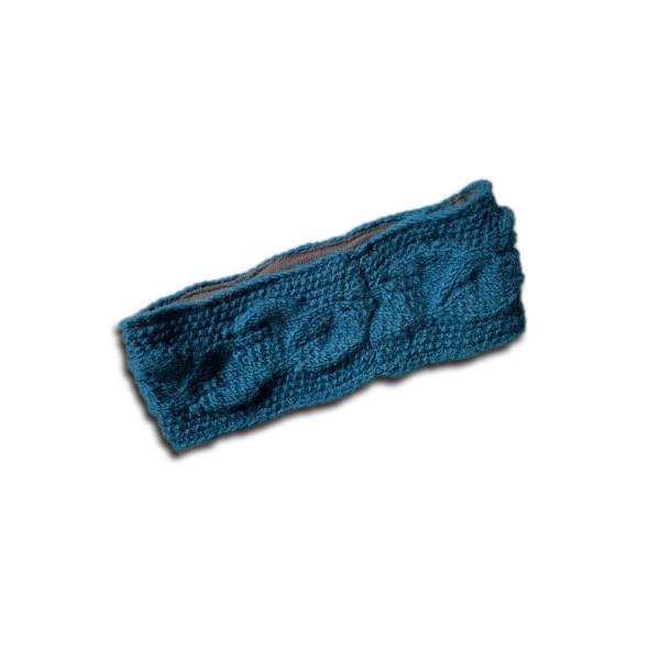 Stirnband aus Wolle, blau, H 9 cm, B 27 cm