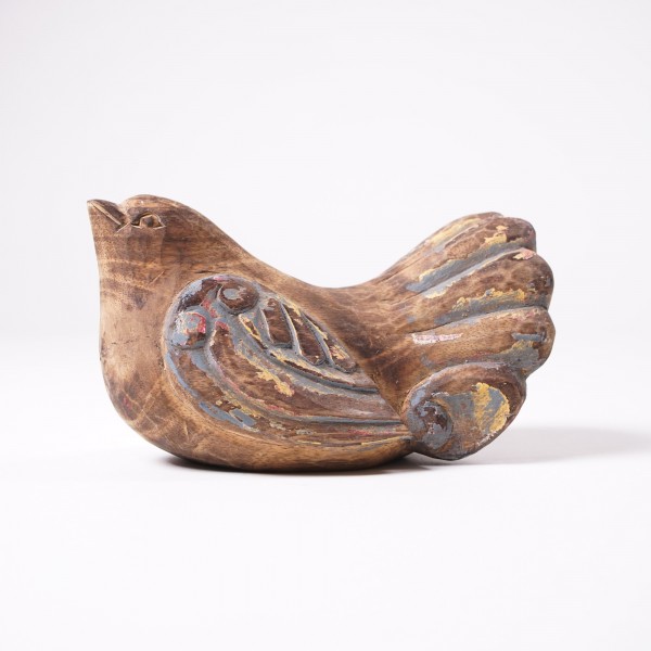 Holzskulptur "Vogel des Friedens", aus Albesiaholz, L 20 cm, H 12 cm
