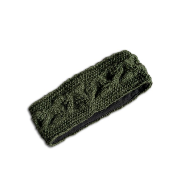 Stirnband aus Wolle, grün, H 9 cm, B 27 cm