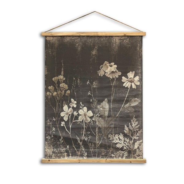 Rollbild 'Wilde Blumen', auf Leinwand, B 81 cm, H 98 cm