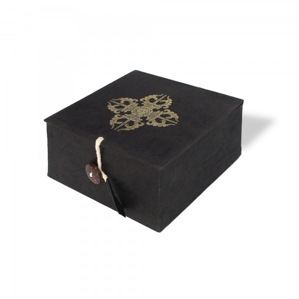 Lokta Box Vajra, schwarz, T 11 cm, B 11 cm, H 5,5 cm