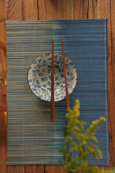Tischset aus Bambus, blau, beige, L 33 cm, B 48 cm
