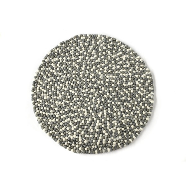 Filz-Teppich grau-weiß, Ø 90 cm, 120 cm, 160 cm