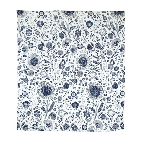 Tagesdecke 'Sonnenblumen', blau, weiß, L 240 cm, B 213 cm