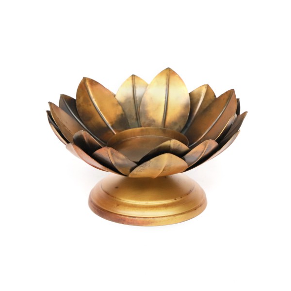 Kerzenhalter 'Lotus', antik gold Ø 21 cm, H 10 cm