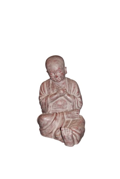 Shaolin-Mönch in Yogahaltung, T 60 cm, B 45 cm, H 73 cm
