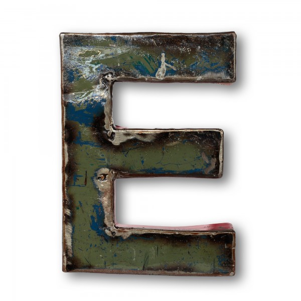 Metallbuchstabe 'E', multicolor, T 14 cm, B 20 cm, H 4 cm
