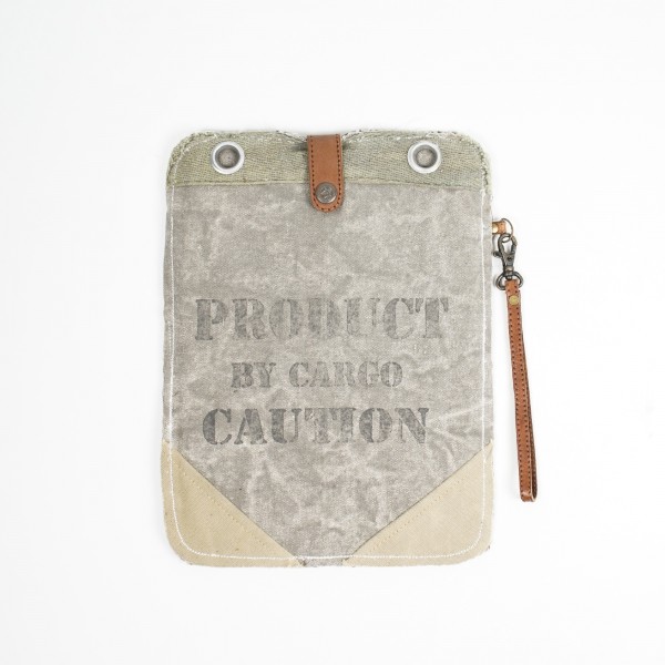 iPad Tasche "Caution", beige, L 25 cm, B 30 cm