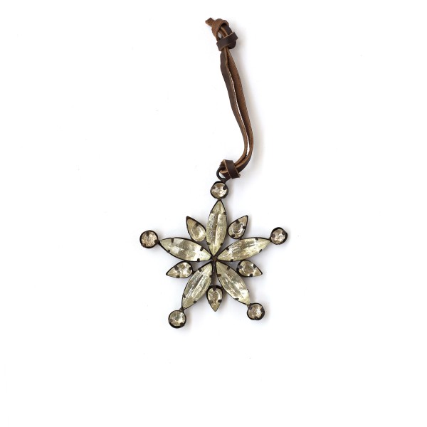 Ornament mit Glassteinen, Ø 8 cm