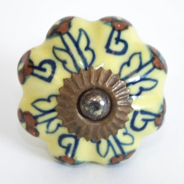 Türknauf "Blume", gelb, Ø 4,5 cm