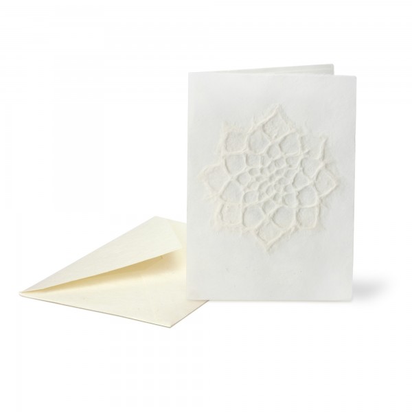 Grußkarte 'Lotus', weiß, B 12 cm, H 16 cm