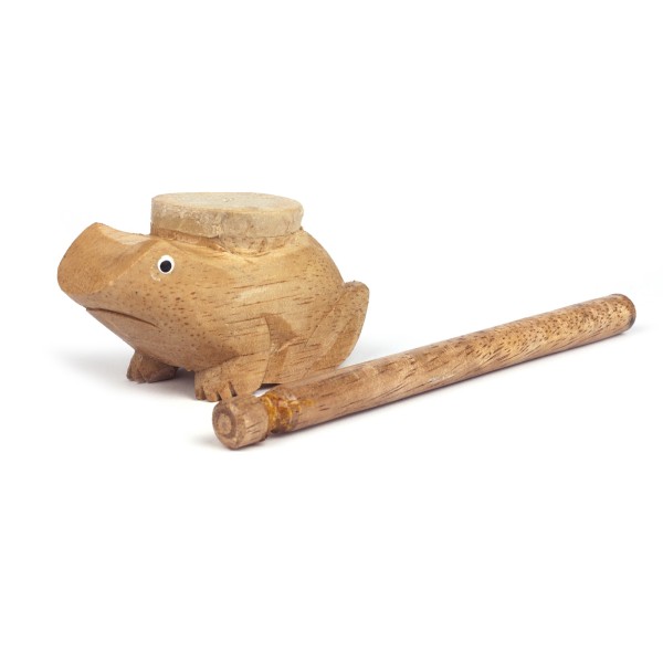 Holzinstrument Percussion 'Spinning Frog', natur, T 9,5 cm, B 4 cm, H 4,5 cm