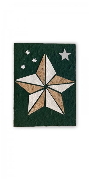 Grußkarte Stern, grün, T 17 cm, B 12 cm, H cm