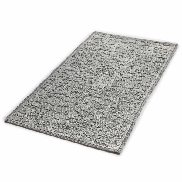 Bad-Teppich 'Izmir' aus Baumwolle, Wolken grau, B 70 cm, L 120 cm