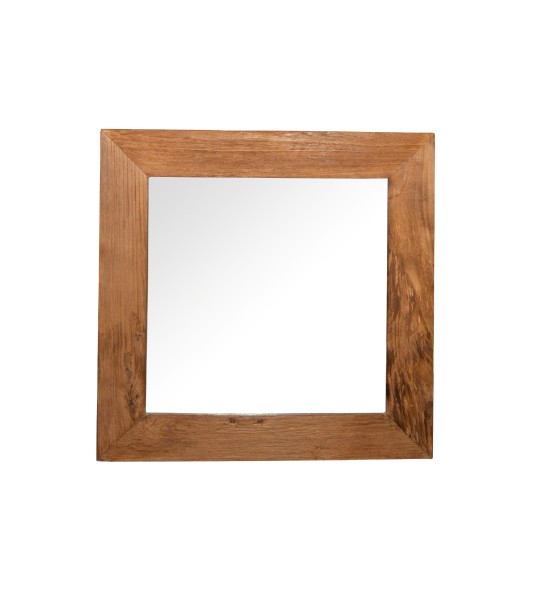 Spiegel aus Teak, H 70 cm, B 70 cm, T 3 cm