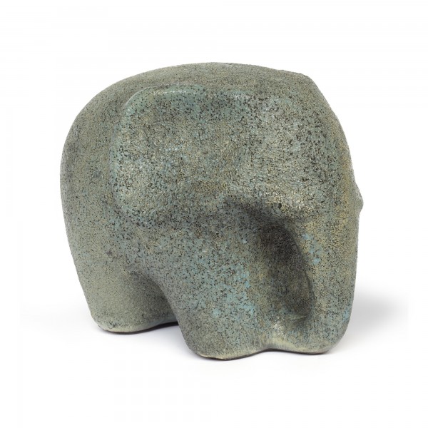 Keramikelefant, grau, T 17 cm, B 11,5 cm, H 13 cm