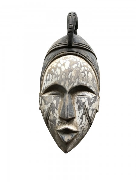Maske 'African Man' mit Vogel, L 35 cm, B 16 cm, T 8 cm