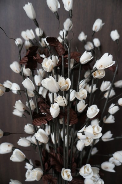 Kunstblume 'Rosenknospen', braun, weiß, H 85 cm