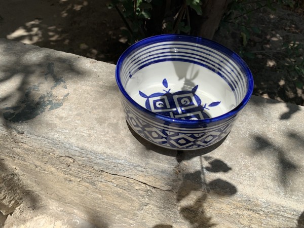 Keramikschale 'Arabeske', blau-weiß, Ø 14 cm, H 7 cm
