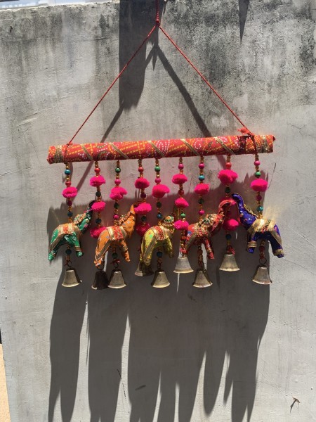Indoor-Windspiel '5 Elefanten', multicolor, B 30 cm, H 20 cm